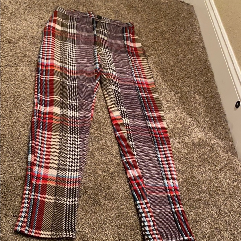 Free people hounds tooth/plaid pants